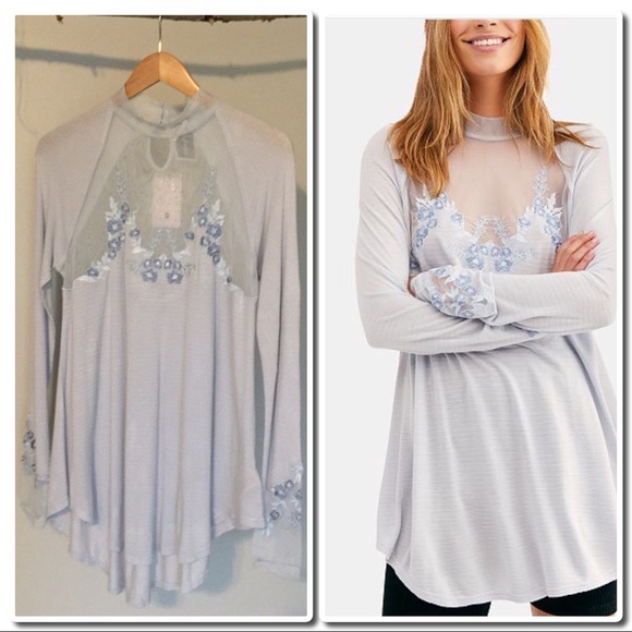 Free People Saheli Top In Glacier Ice - Picture 2 of 4